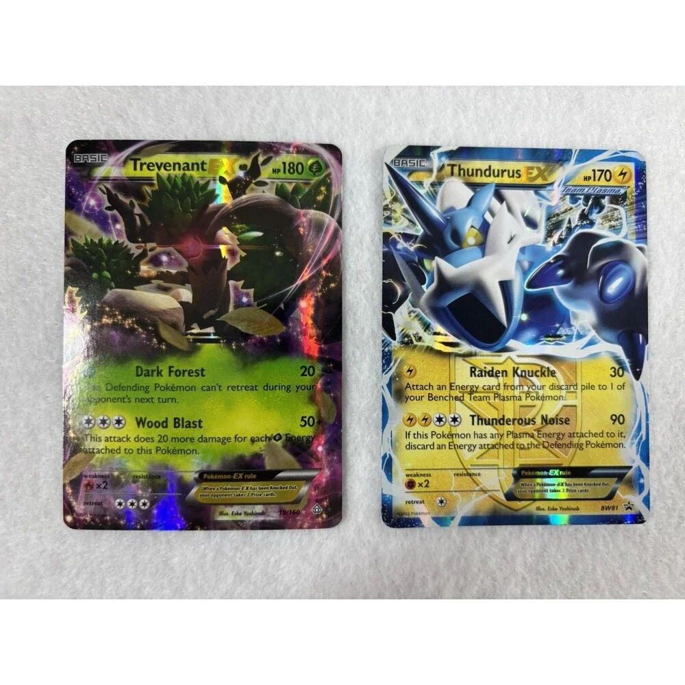 Pokémon Trevenant EX 19/160 & Team Plasma Thundurus EX BW81 Holo Card Lot